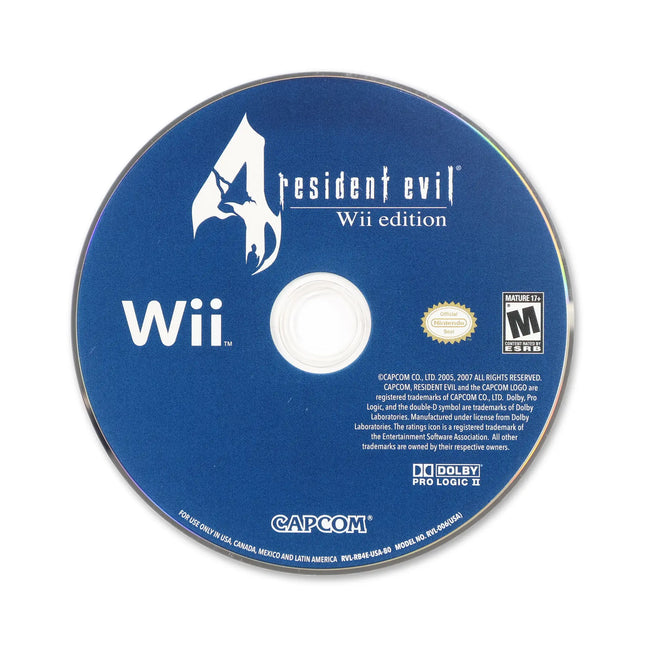 Resident Evil 4 for Nintendo Wii - Disc front with label - Game only.