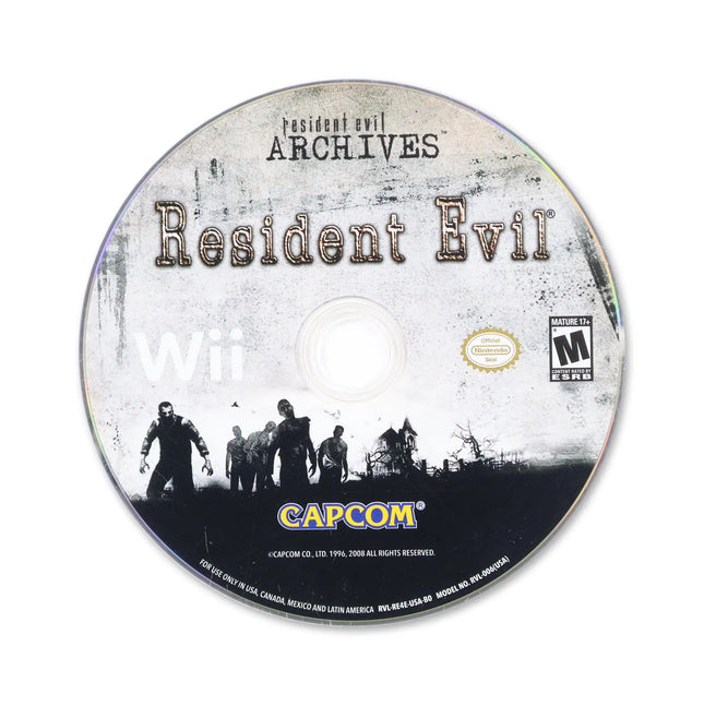 Resident Evil Archives: Resident Evil for Nintendo Wii - Disc front with label - Game only.