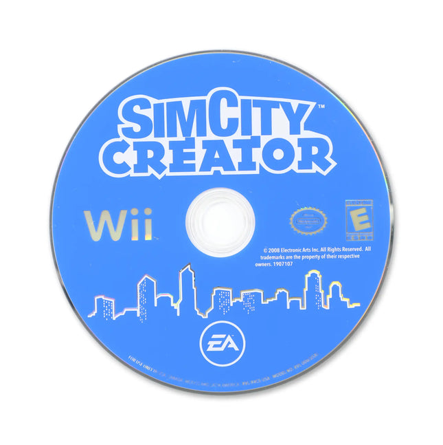 SimCity Creator for Nintendo Wii - Disc front with label - Game only.