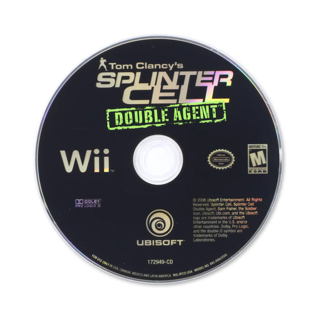 Splinter Cell Double Agent for Nintendo Wii - Disc front with label - Game only.