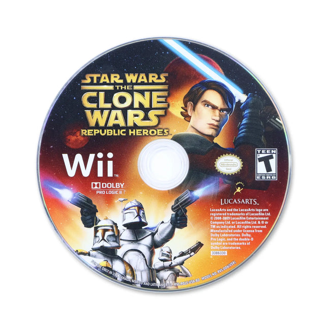 Star Wars Clone Wars: Republic Heroes for Nintendo Wii - Disc front with label - Game only.