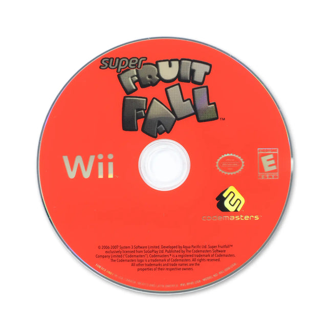 Super Fruit Fall for Nintendo Wii - Disc front with label - Game only.