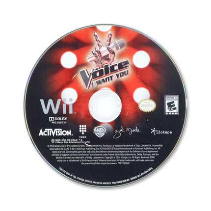 The Voice: I Want You for Nintendo Wii - Disc front with label - Game only.