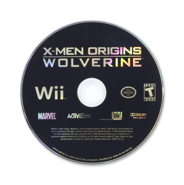 X-Men Origins: Wolverine for Nintendo Wii - Disc front with label - Game only.