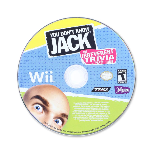 You Don't Know Jack for Nintendo Wii - Disc front with label - Game only.