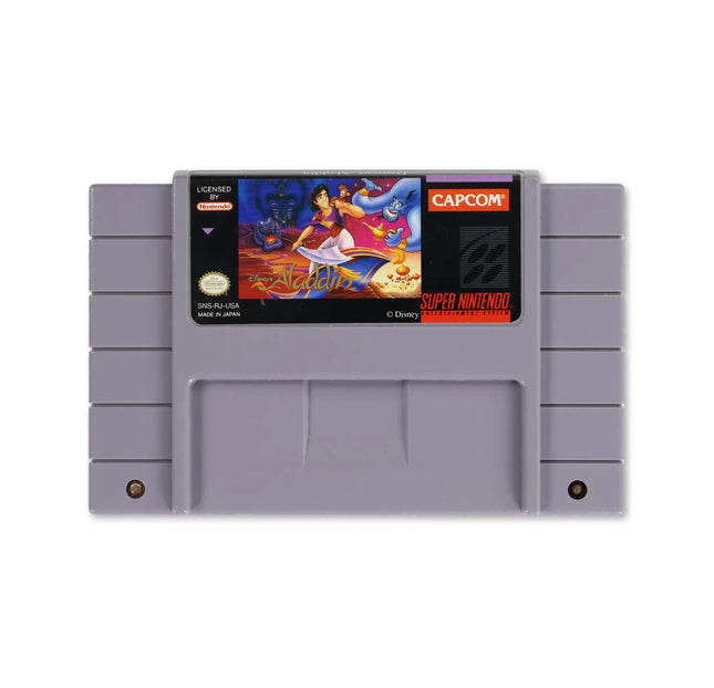 Aladdin for Nintendo SNES - Cartridge front with label - Game only.