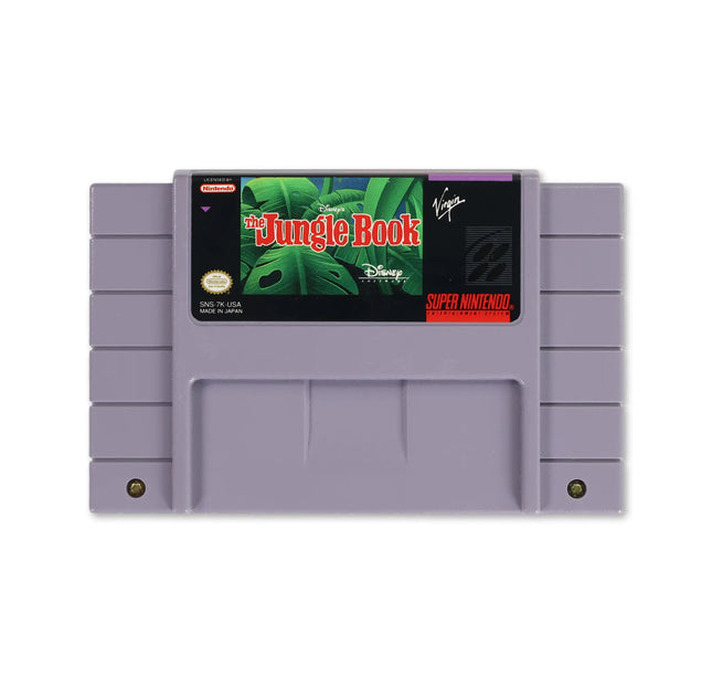 The Jungle Book for Nintendo SNES - Cartridge front with label - Game only.