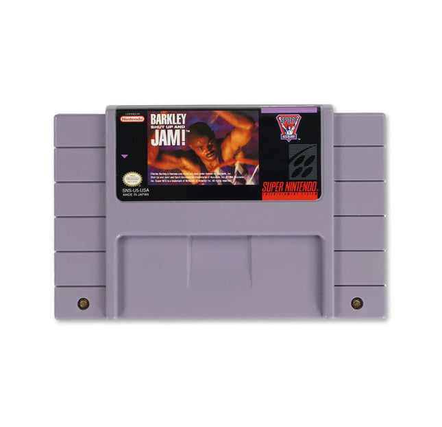 Barkley: Shut Up and Jam! for Nintendo SNES - Cartridge front with label - Game only.