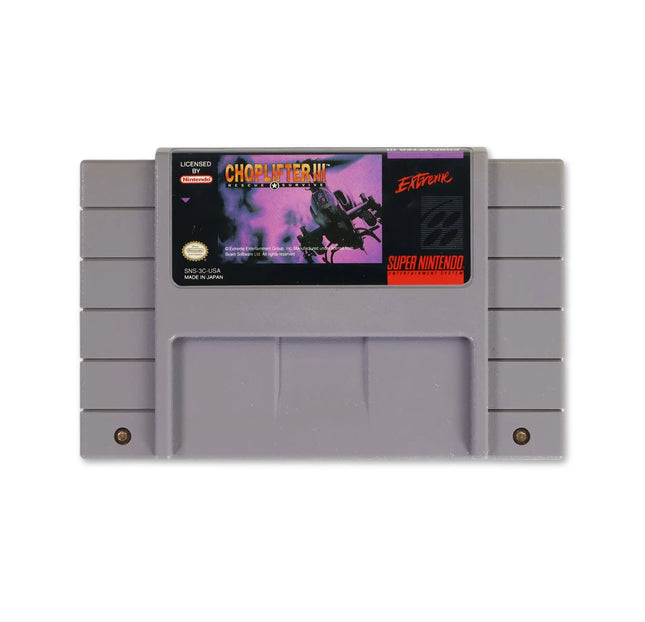 Choplifter 3 for Nintendo SNES - Cartridge front with label - Game only.