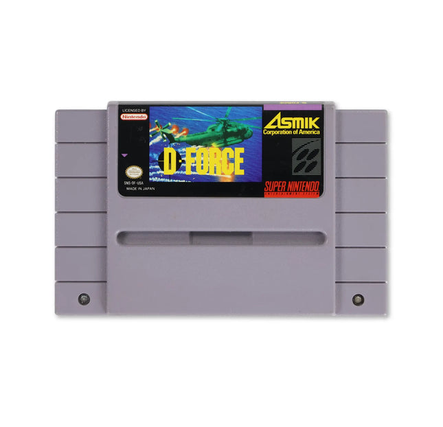 D-Force for Nintendo SNES - Cartridge front with label - Game only.