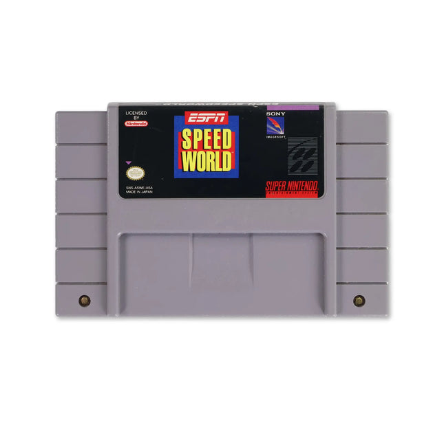 ESPN Speed World for Nintendo SNES - Cartridge front with label - Game only.