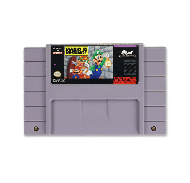 Mario is Missing for Nintendo SNES - Cartridge front with label - Game only.