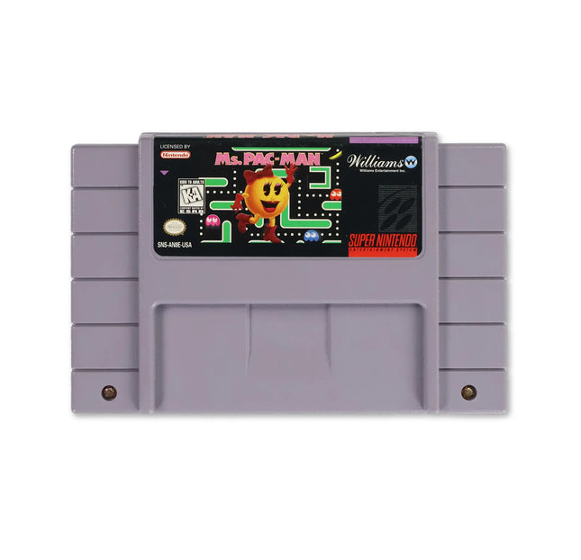 Ms. Pac-Man for Nintendo SNES - Cartridge front with label - Game only.