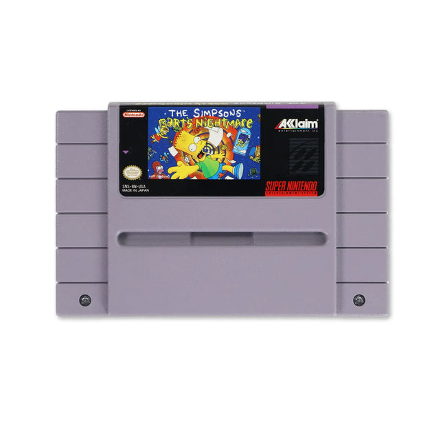 The Simpsons Bart's Nightmare for Nintendo SNES - Cartridge front with label - Game only.