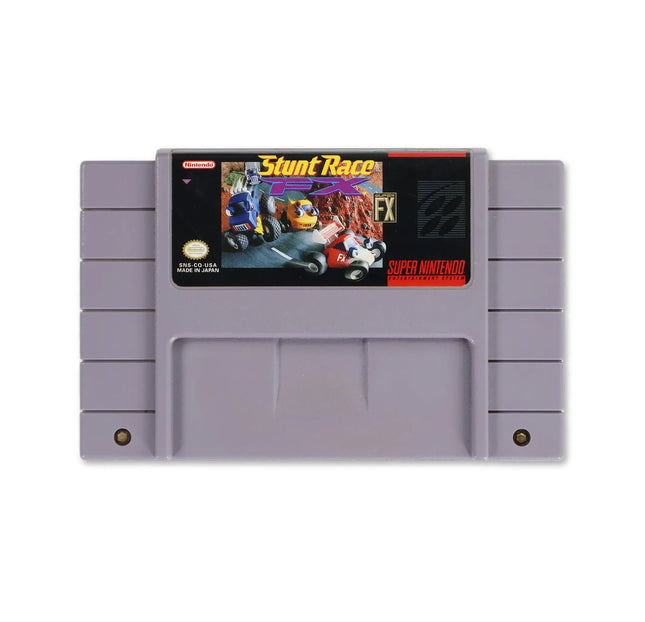 Stunt Race FX for Nintendo SNES - Cartridge front with label - Game only.