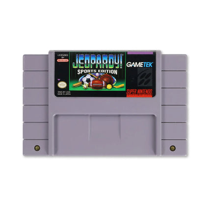 Jeopardy Sports Edition for Nintendo SNES - Cartridge front with label - Game only.
