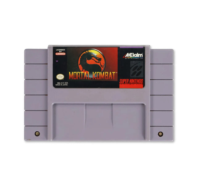 Mortal Kombat for Nintendo SNES - Cartridge front with label - Game only.