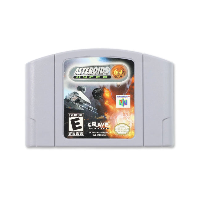 Asteroids Hyper 64 for Nintendo N64 - Cartridge front with label - Game only.