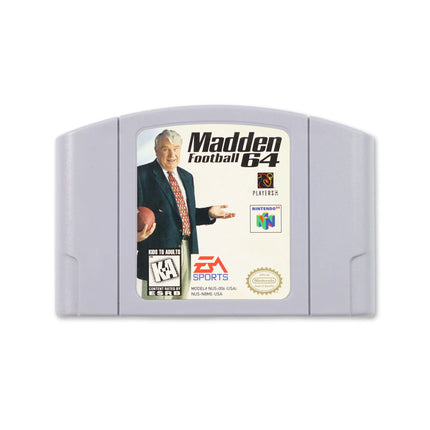 Madden 64 for Nintendo N64 - Cartridge front with label - Game only.