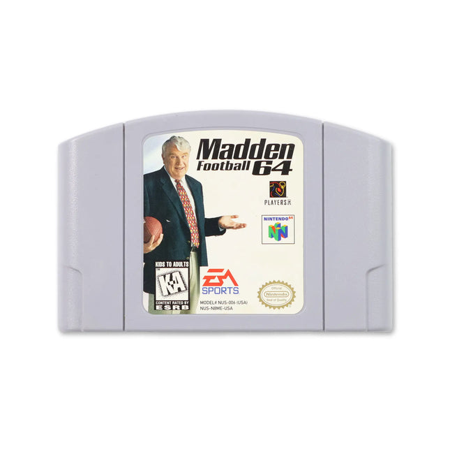 Madden 64 for Nintendo N64 - Cartridge front with label - Game only.