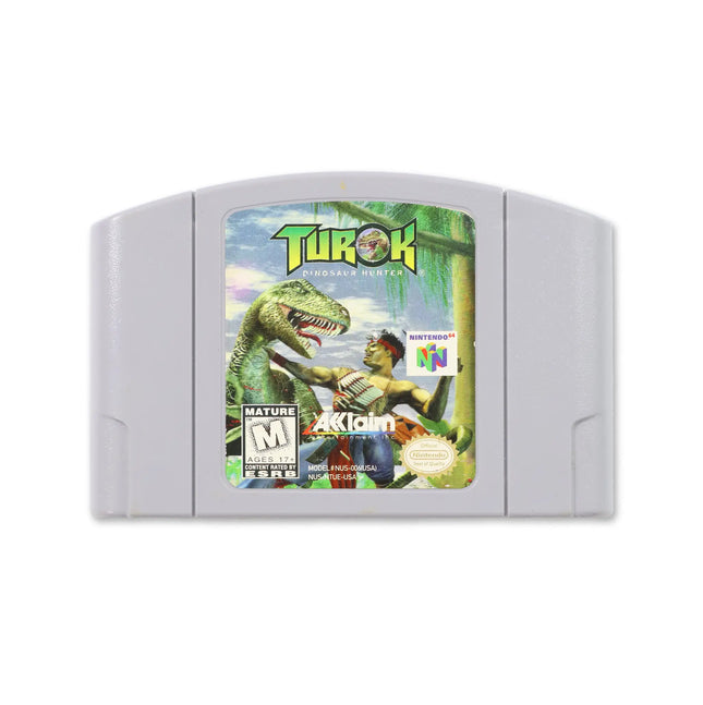 Turok Dinosaur Hunter for Nintendo N64 - Cartridge front with label - Game only.