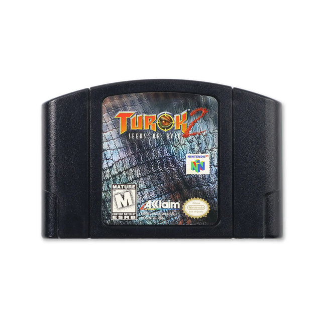 Turok 2 Seeds of Evil for Nintendo N64 - Cartridge front with label - Game only.
