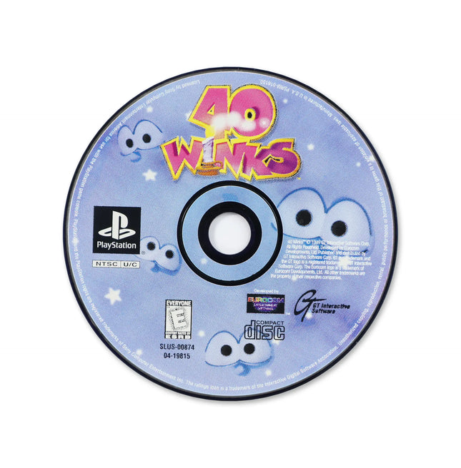 40 Winks for Sony PlayStation - Disc front with label - Game only.