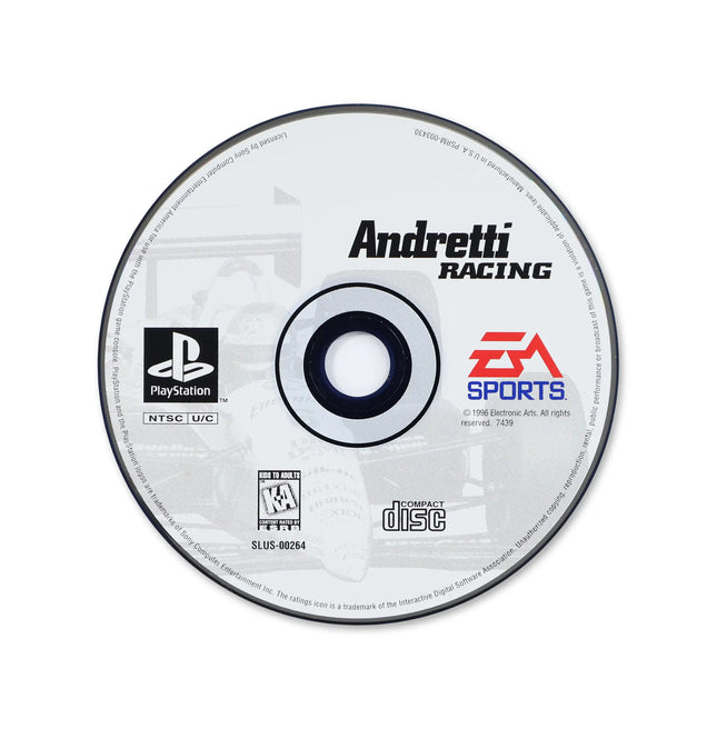 Andretti Racing for Sony PlayStation - Disc front with label - Game only.