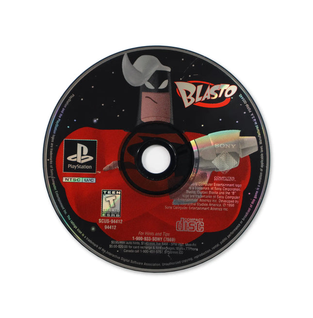 Blasto for Sony PlayStation - Disc front with label - Game only.