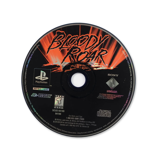 Bloody Roar for Sony PlayStation - Disc front with label - Game only.