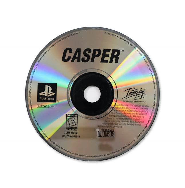 Casper [Greatest Hits] for Sony PlayStation - Disc front with label - Game only.