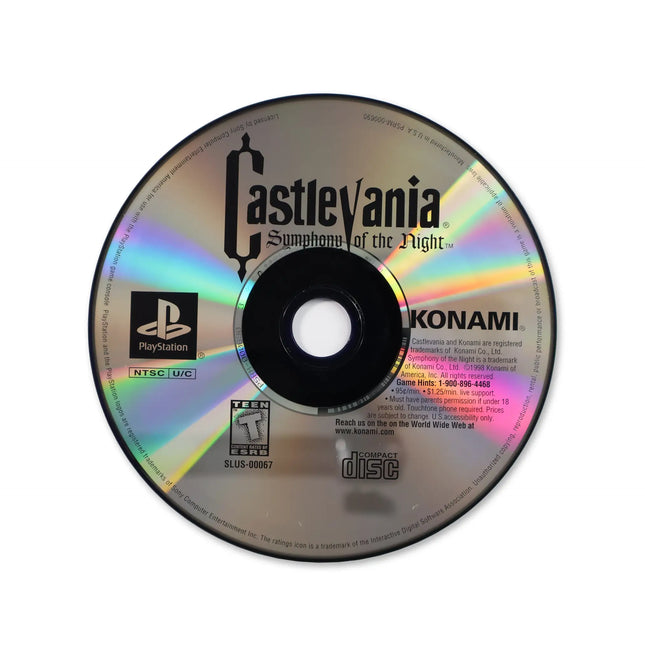 Castlevania Symphony of the Night [Greatest Hits] for Sony PlayStation - Disc front with label - Game only.
