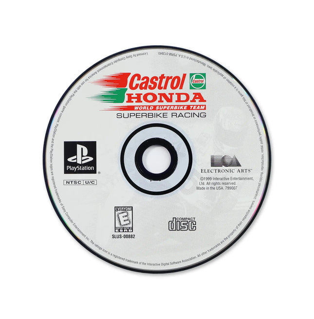 Castrol Honda Superbike Racing for Sony PlayStation - Disc front with label - Game only.