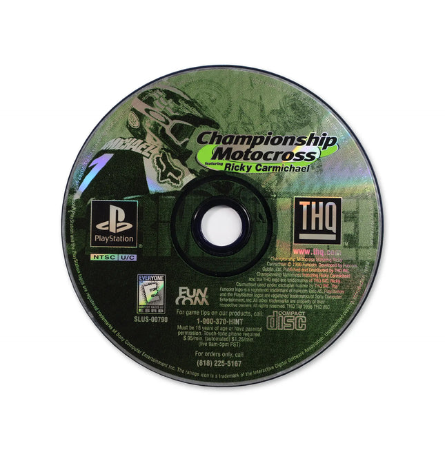 Championship Motocross for Sony PlayStation - Disc front with label - Game only.