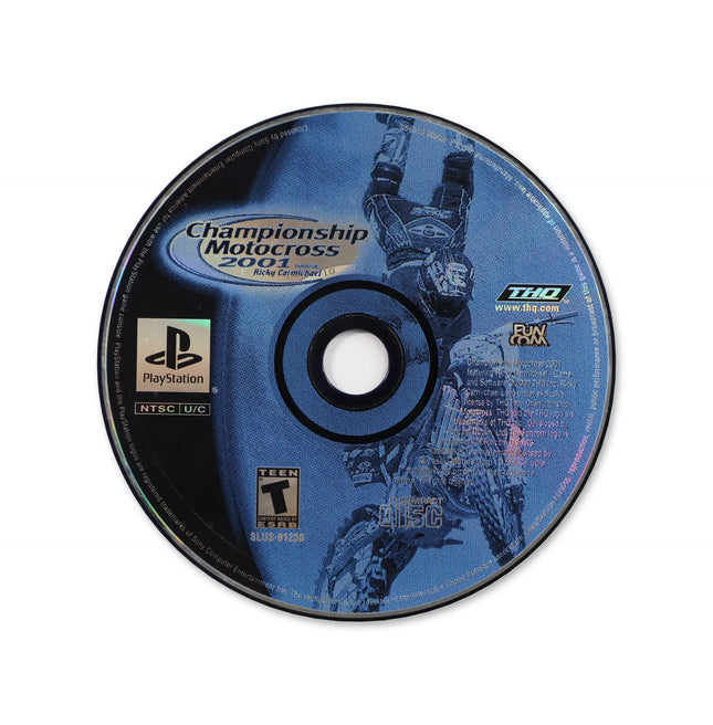 Championship Motocross 2001 for Sony PlayStation - Disc front with label - Game only.