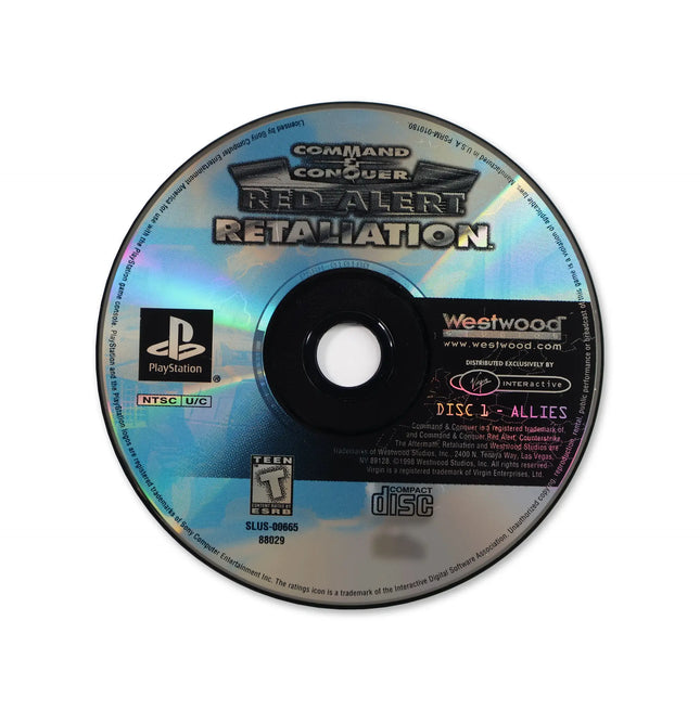 Command and Conquer Red Alert Retaliation for Sony PlayStation - Disc front with label - Game only.