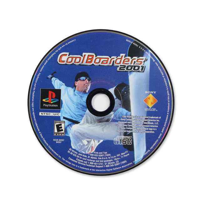 Cool Boarders 2001 for Sony PlayStation - Disc front with label - Game only.