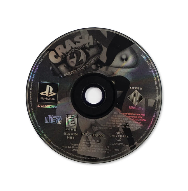 Crash Bandicoot 2 Cortex Strikes Back [Greatest Hits] for Sony PlayStation - Disc front with label - Game only.
