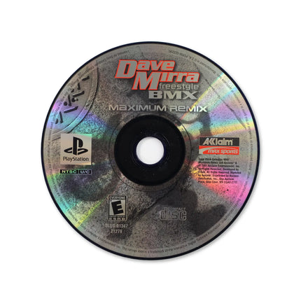 Dave Mirra Freestyle BMX Maximum Remix for Sony PlayStation - Disc front with label - Game only.
