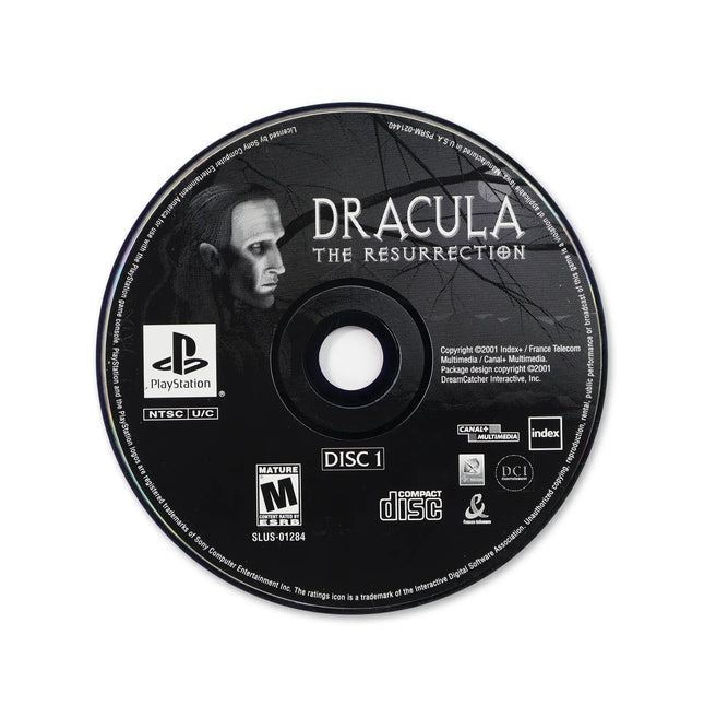 Dracula The Resurrection for Sony PlayStation - Disc front with label - Game only.
