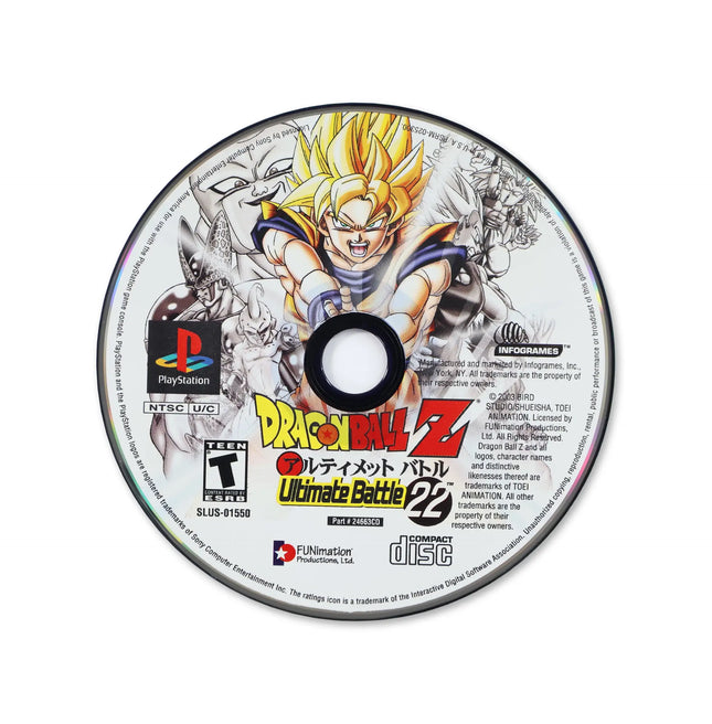 Dragon Ball Z Ultimate Battle 22 for Sony PlayStation - Disc front with label - Game only.