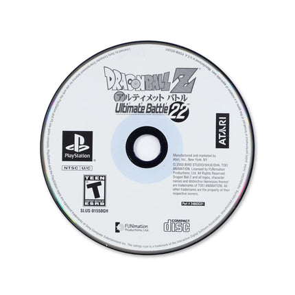 Dragon Ball Z Ultimate Battle 22 [Greatest Hits] for Sony PlayStation - Disc front with label - Game only.