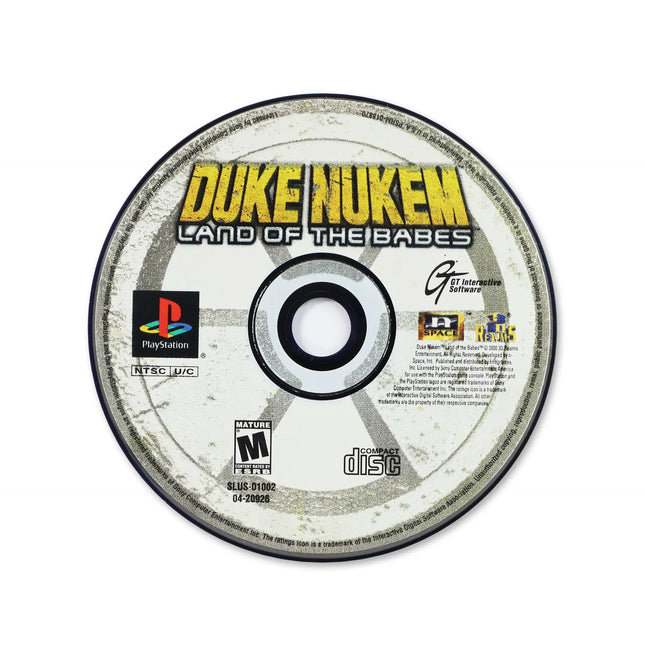 Duke Nukem Land of the Babes for Sony PlayStation - Disc front with label - Game only.