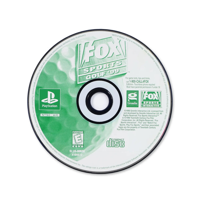 Fox Sports Golf 99 for Sony PlayStation - Disc front with label - Game only.