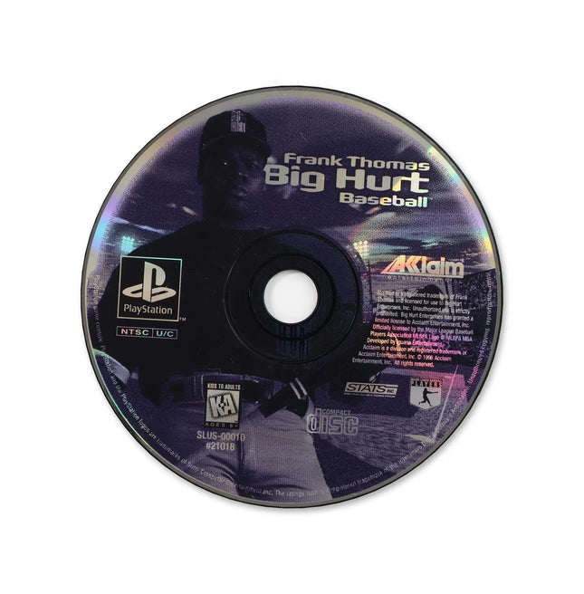 Frank Thomas Big Hurt Baseball for Sony PlayStation - Disc front with label - Game only.