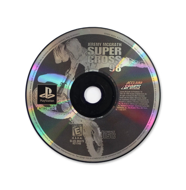 Jeremy McGrath Supercross 98 [Greatest Hits] for Sony PlayStation - Disc front with label - Game only.