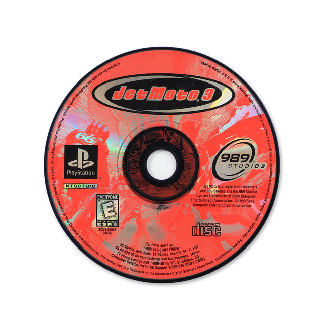 Jet Moto 3 for Sony PlayStation - Disc front with label - Game only.
