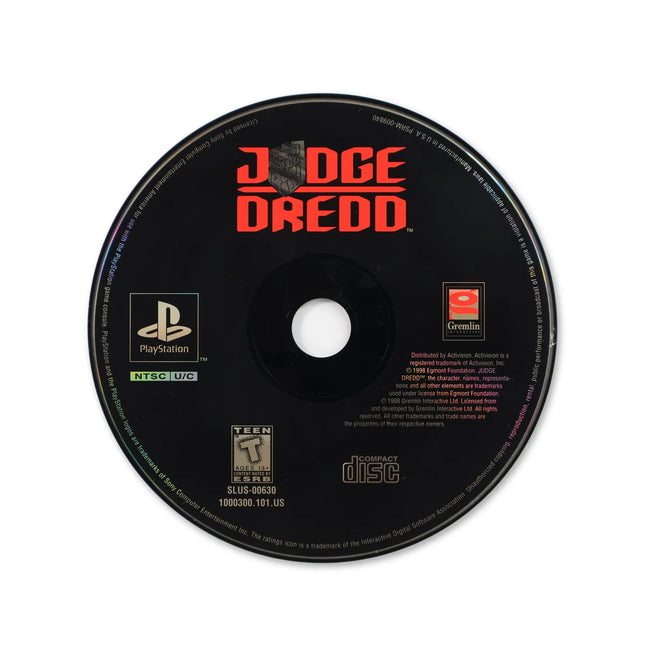 Judge Dredd for Sony PlayStation - Disc front with label - Game only.