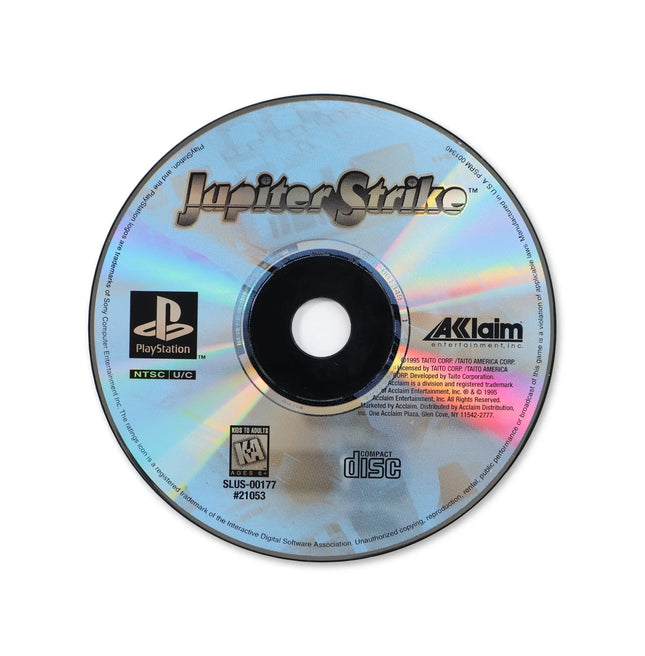 Jupiter Strike for Sony PlayStation - Disc front with label - Game only.