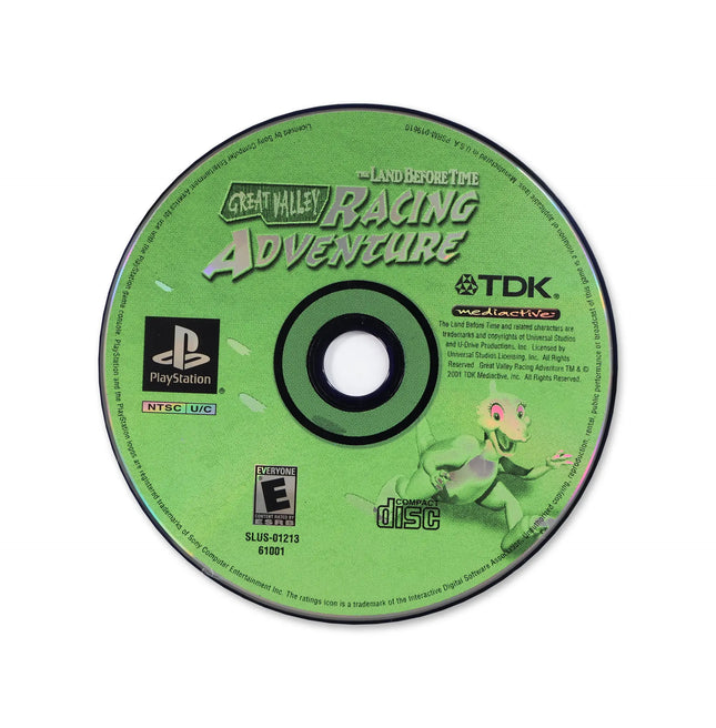 Land Before Time Great Valley Racing Adventure for Sony PlayStation - Disc front with label - Game only.